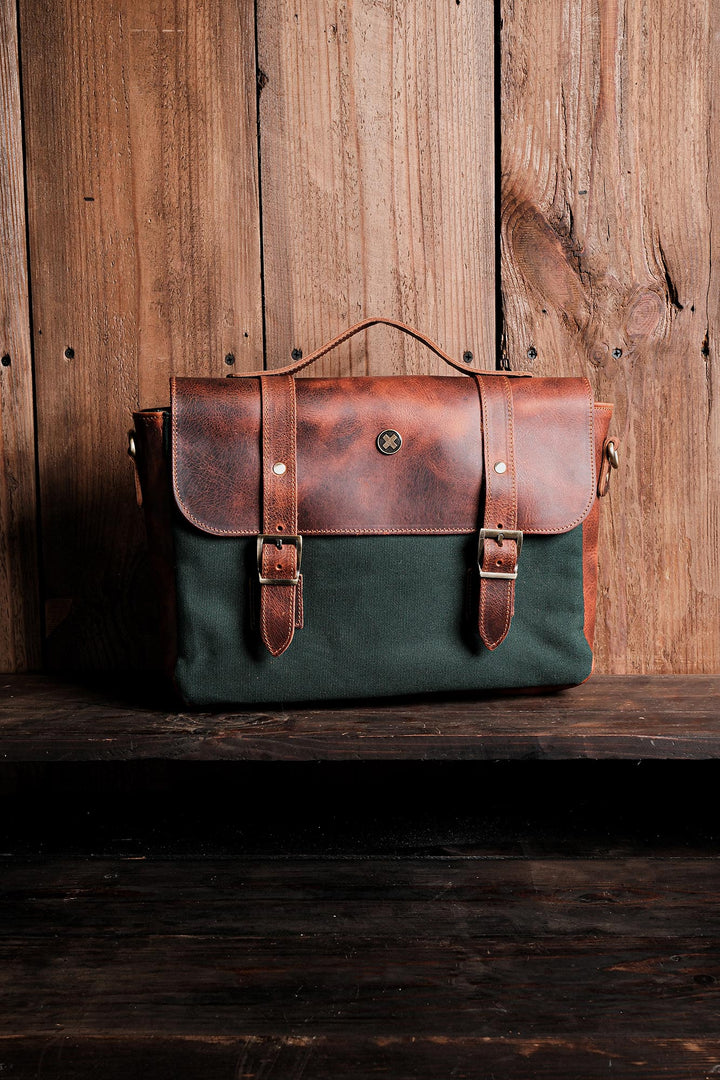 HAKİ Kanvas Deri Passenger Bag