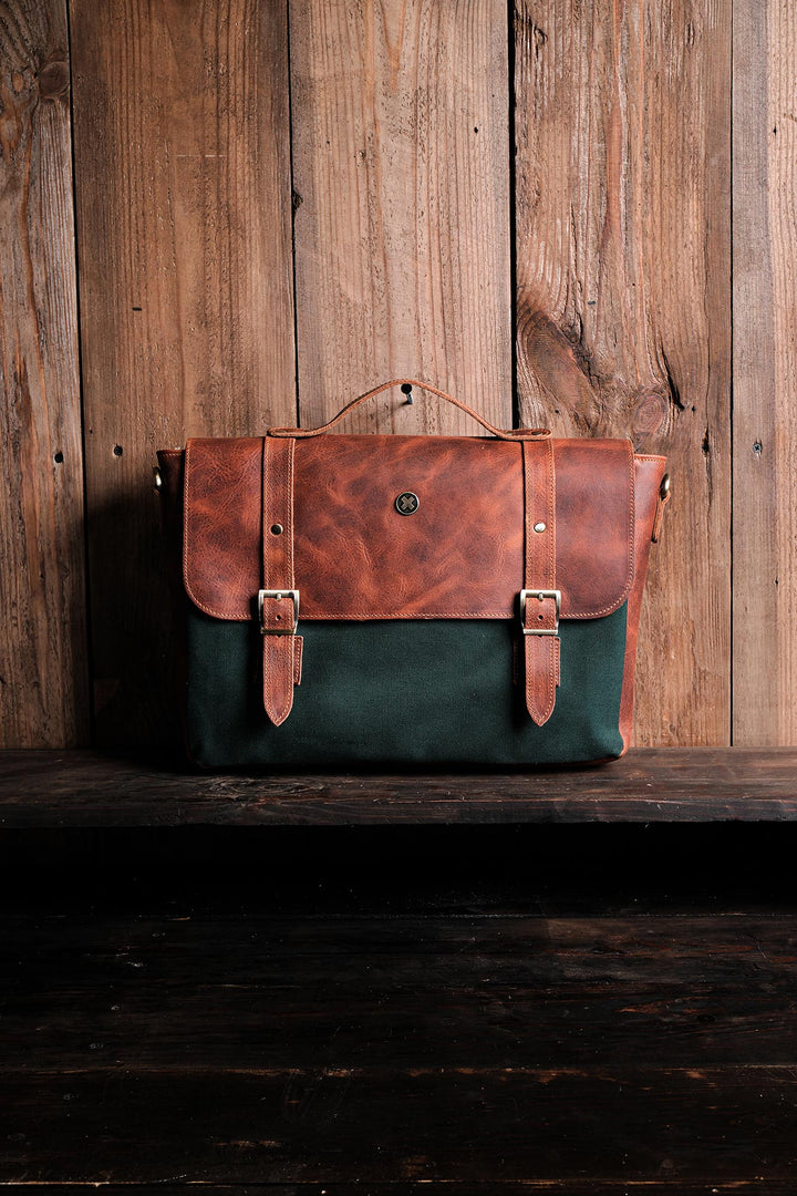 HAKİ Kanvas Deri Passenger Bag