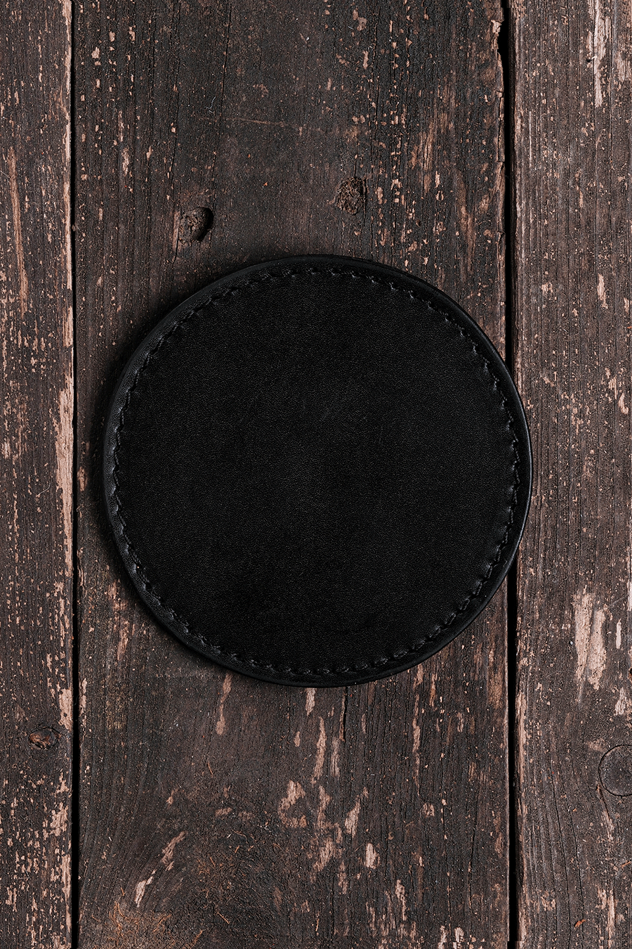 Deri Dikişli Bardak Altlığı