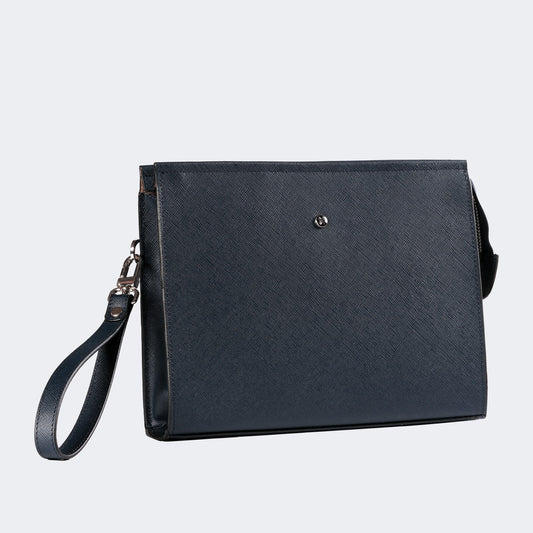 Saffiano Clutch El Çantası – Lacivert