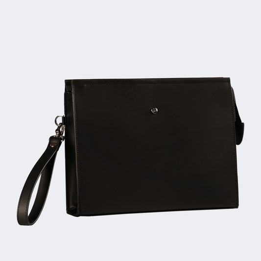 Saffiano Clutch El Çantası – Siyah